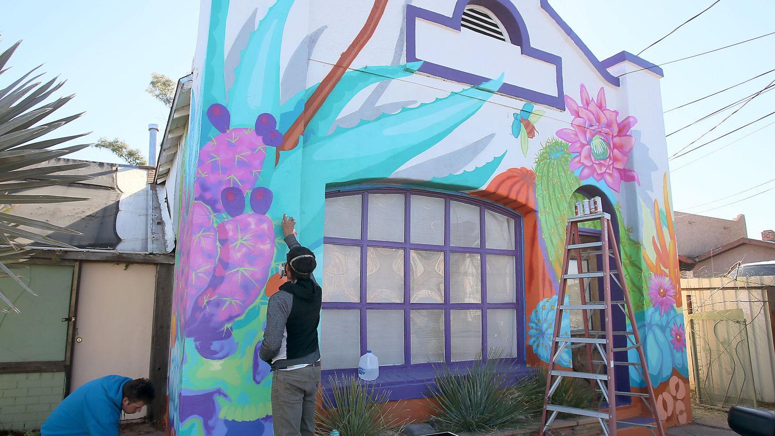 Muralist shines colorful light on longtime Tucson plant nursery